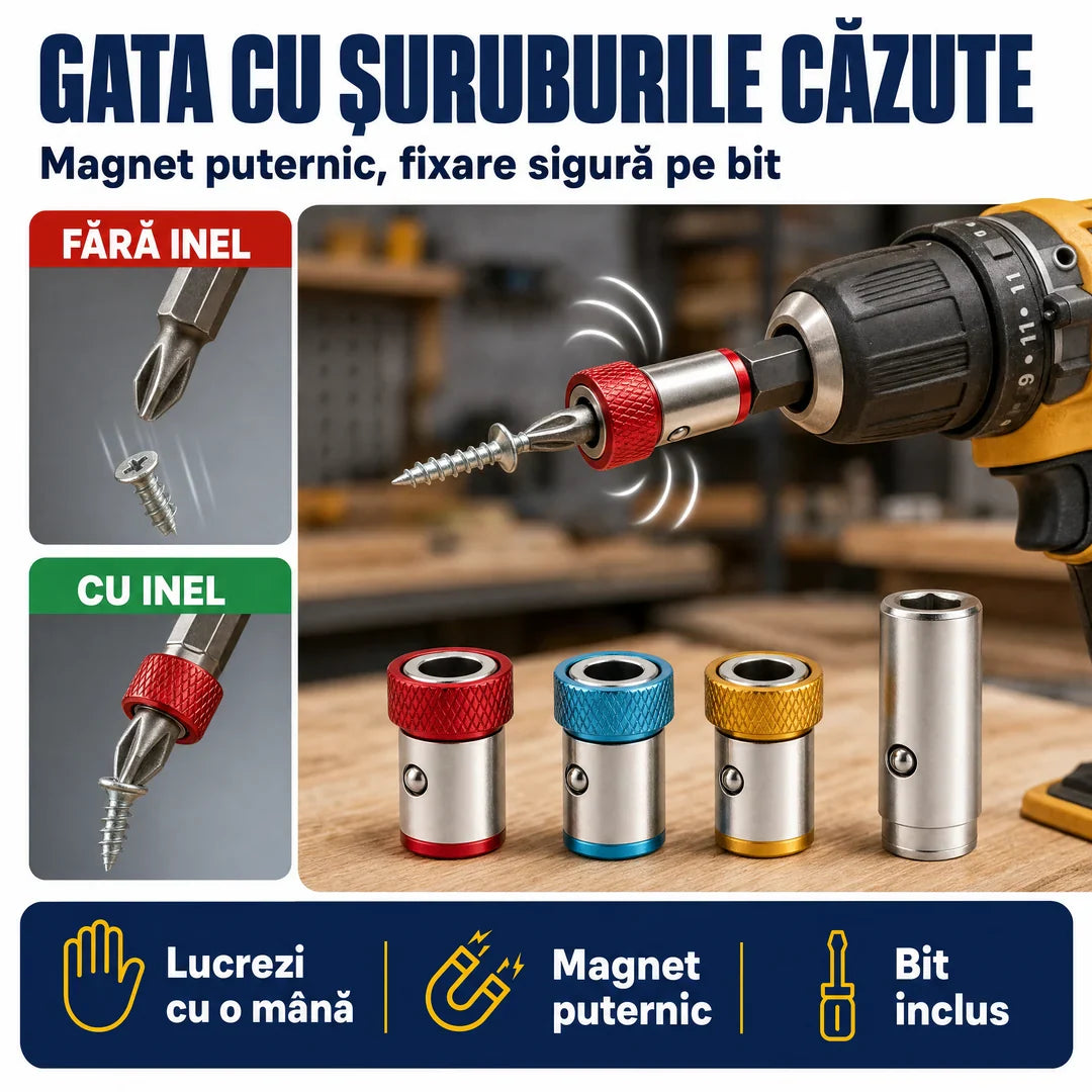 Set 3 inele magnetice bormasina - gata cu suruburile cazute