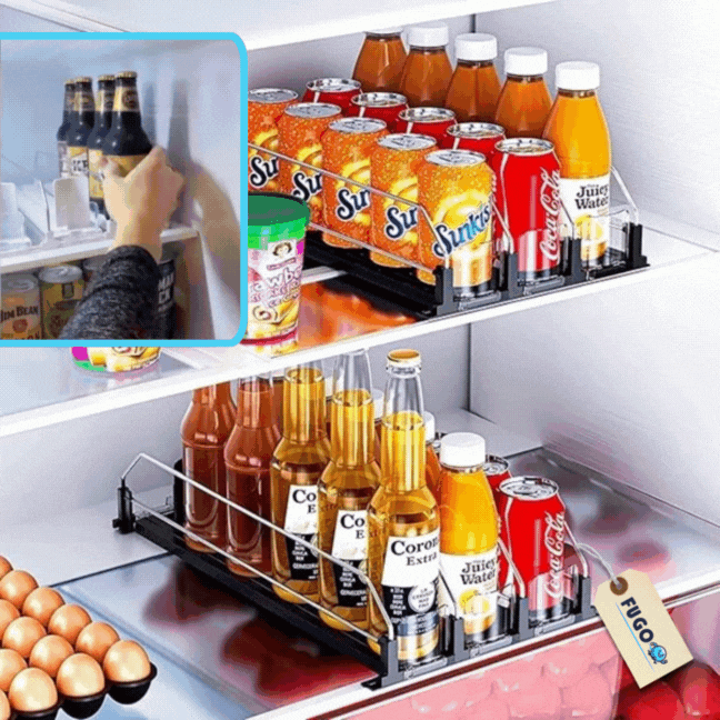 Organizator pentru frigider cu glisare automata