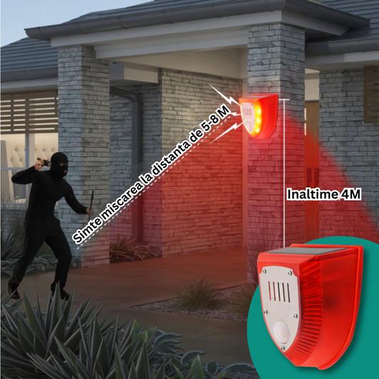 Alarma senzor de miscare, cu incarcare solara