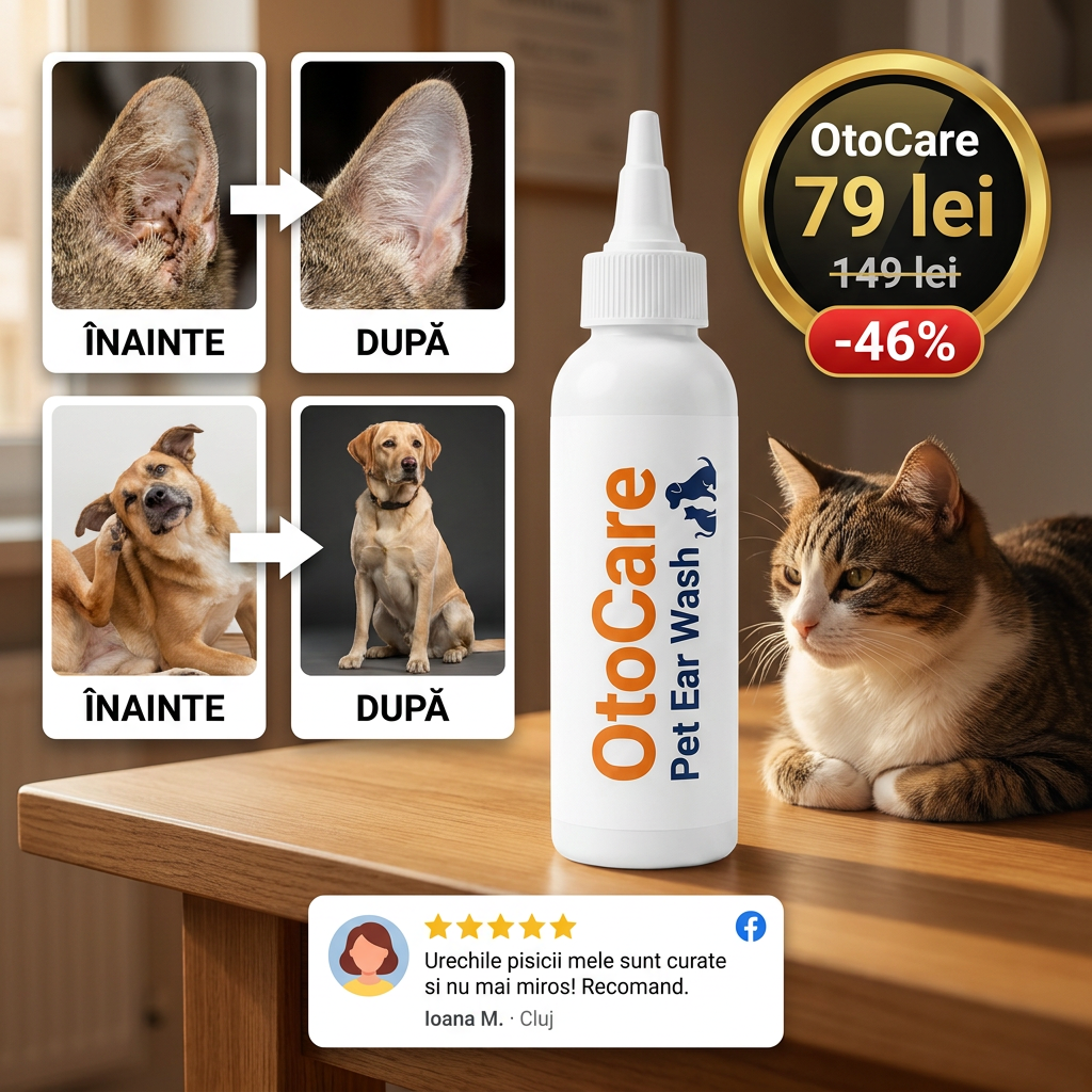 OtoCare inainte dupa urechi curate oferta