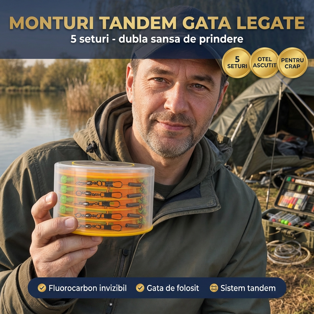 Carlige tandem - monturi tandem gata legate, main