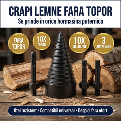 Burghiu woodsplitter - crapi lemne fara topor