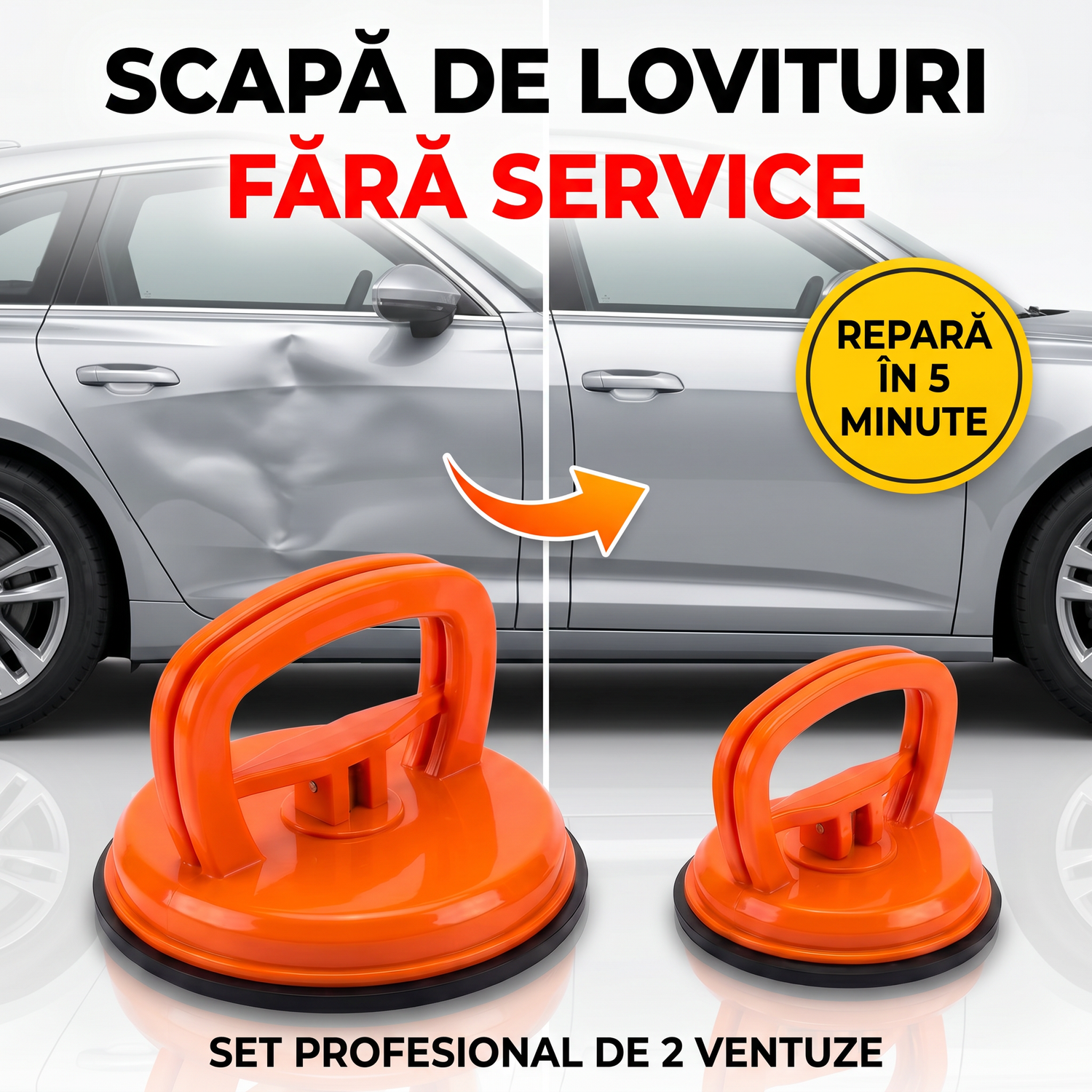 Set ventuze indreptat caroserie auto - scapa de lovituri fara service