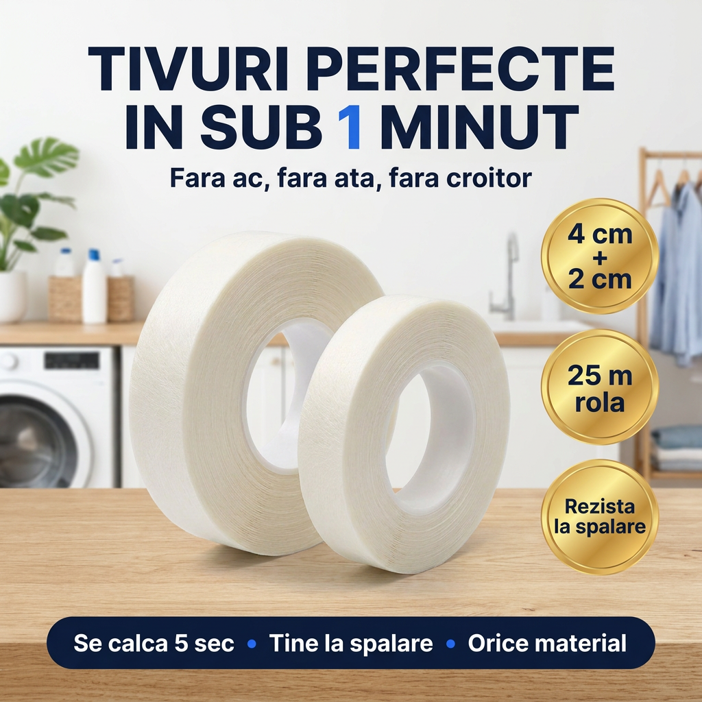 CroiFix banda textila termoadeziva - tivuri perfecte in sub 1 minut