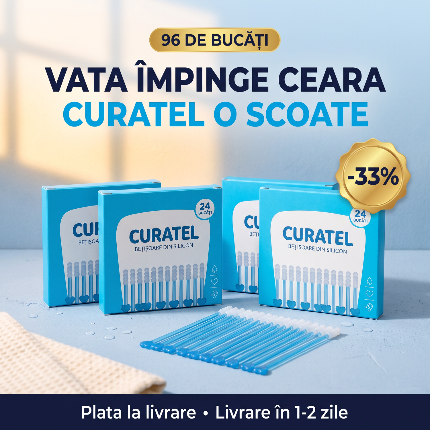 Curatel - vata impinge ceara, Curatel o scoate, 96 de bucati