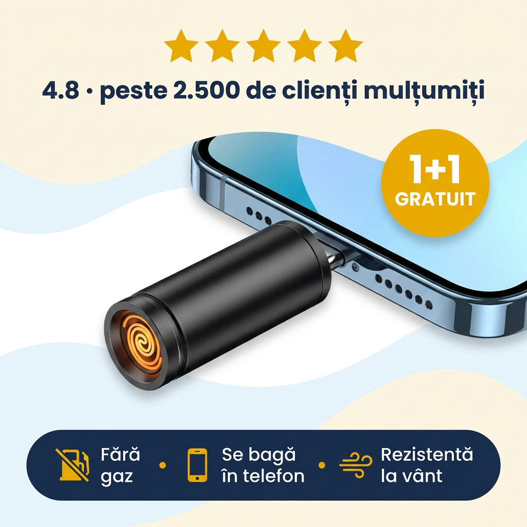 Bricheta electrica Type-C - fara gaz, se baga in telefon